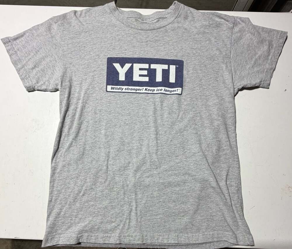 YETI Wildly Stronger Keep Ice Longer Graphic T-Shirt Gray